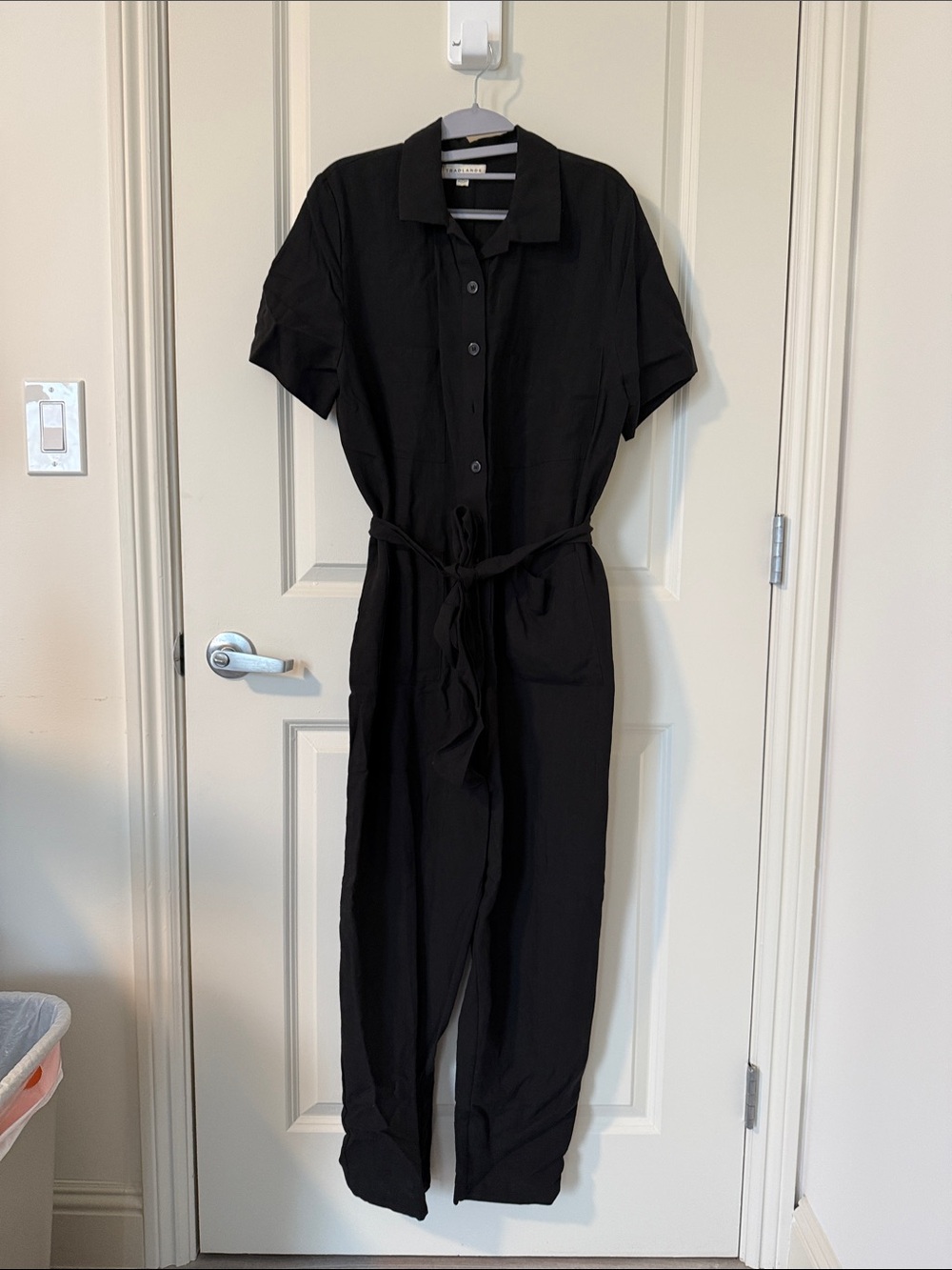 Tradlands Linen Blend Jumpsuit with Tie Waist